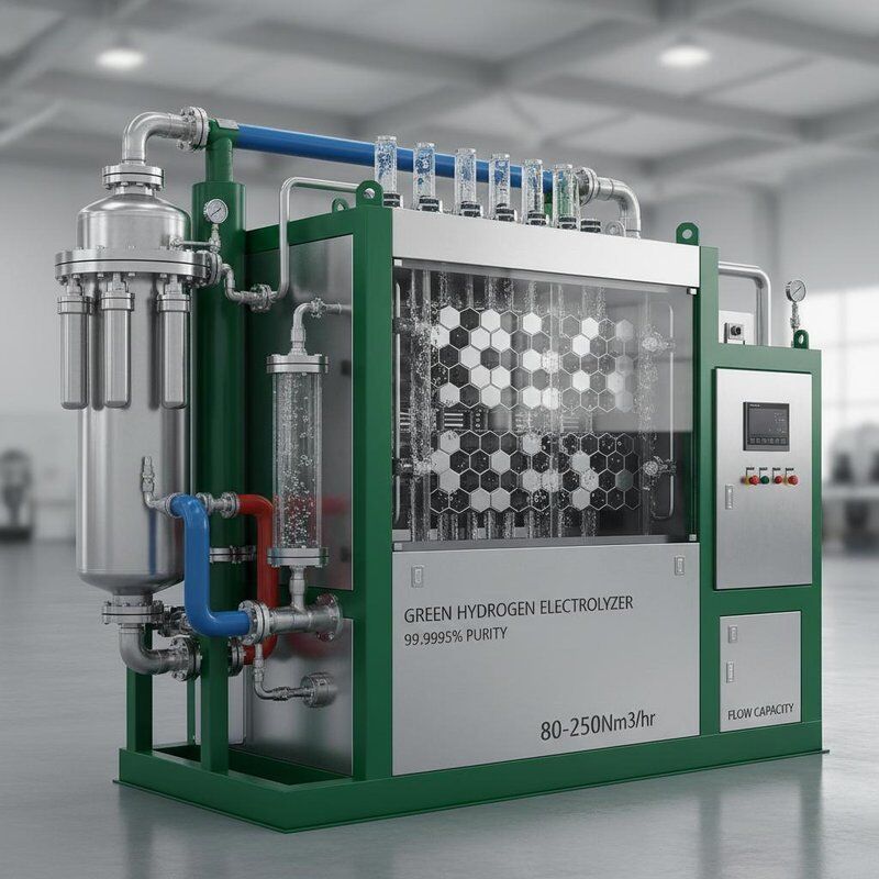 Wasserelektrolyseur für grüne Wasserstoffproduktionsanlage mit 99,9995 % Reinheit und 80–250 Nm3/h Durchflusskapazität